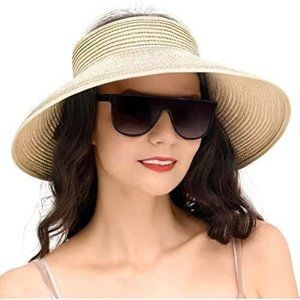 Wide Brim Foldable Straw Beach Sun Hat